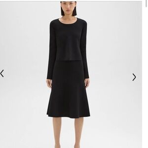 Theory trumpet crepe midi dress
